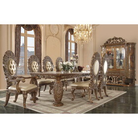 ACME Constantine Dinning Table, Brown & Gold Finish DN00477