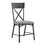 ACME Edina Side Chair (Set-2), Gray Fabric, Oak & Sandy Black Finish DN01058