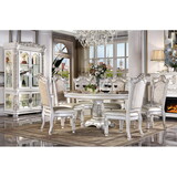 ACME Vendome DINING TABLE Antique Pearl Finish DN01222