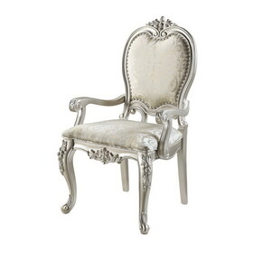 ACME Bently ARM CHAIR (SET-2) Fabric & Champagne Finish DN01370