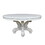 ACME Versailles Round Dining Table w/Single Pedestal, PU & Bone White Finsih DN01388