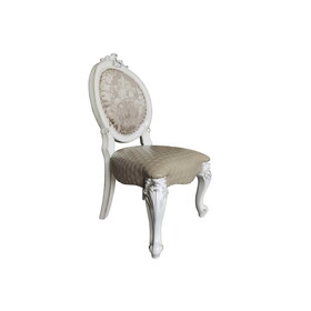 ACME Versailles Side Chair (Set-2), PU & Bone White Finsih DN01389