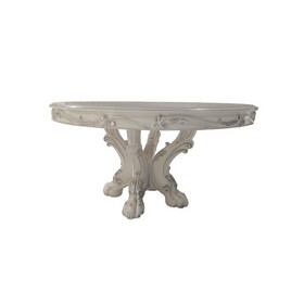 ACME Dresden Round Dining Table in Bone White Finish DN01700