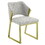 ACME Galdesa Side Chair, Teddy Sherpa & Mirrored Gold Finish DN02107