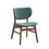 ACME Bevis Side Chair (Set-2), Green Fabric & Walnut Finish DN02314