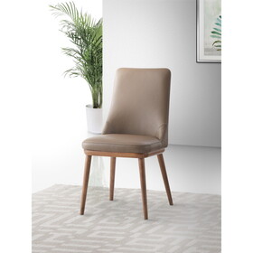ACME Rashean Side Chair (Set-2), Brown Leather & Walnut Finish DN02401
