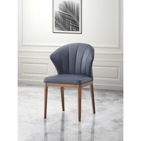 ACME Seraphyne Side Chair (Set-2), Slate Leather & Walnut Finish DN02402