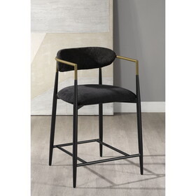 ACME Jaramillo Counter Height Chair (Assembled), Black Fabric & Black Finish DN02716A DN02716A