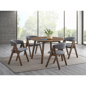 ACME Keiki Round Dining Table, Walnut Finish DN02915