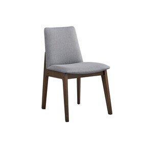 ACME kaela Side Chair (Set-2), Light Gray Fabric & Walnut Finish DN02926