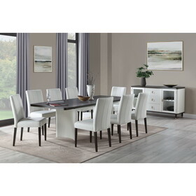 ACME Carena Dining Table w/Leaf, White & Brown Finish DN02955