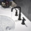 Matt Black Widespread Bathroom Sink Faucet with with CUPC Water Supply Hose and Cartridge DSDC729MB