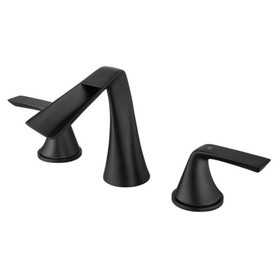 Two-Handle Widespread Bathroom Faucet Black Bathroom Faucet 8 inch 3 Holes Waterfall Bath Sink Lavatory Supply Lines Hose DSDC856MB