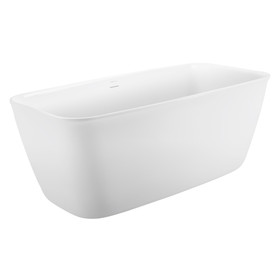 59" 100% Acrylic Freestanding Bathtub, Contemporary Soaking Tub, White Bathtub EB03573