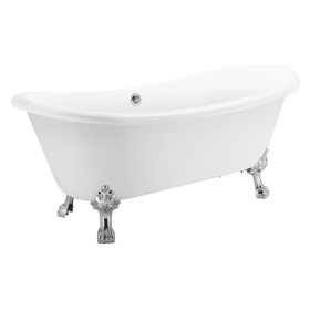 67" 100% Acrylic Freestanding Bathtub, Contemporary Soaking Tub, White Bathtub EB05778
