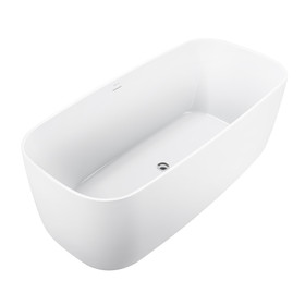 59" 100% Acrylic Freestanding Bathtub, Contemporary Soaking Tub, White Bathtub EB06572