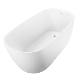 59" 100% Acrylic Freestanding Bathtub, Contemporary Soaking Tub, White Bathtub EB10572