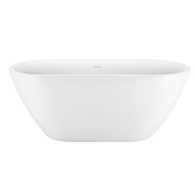 59" 100% Acrylic Freestanding Bathtub, Contemporary Soaking Tub, White Bathtub EB11572