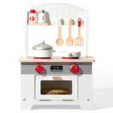 White Wooden Kitchen Playset, Pretend Play Kitchen Set for Kids & Toddlers, (1pcs and Order) El-Wcf07-1