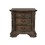 Traditional Nightstand End Table with Three Storage Drawers Grey Decorative Drawer Pulls 1pc Solid Wood Wooden Furniture ESFCRMB1120-2