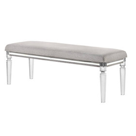 1pc Glam Style Bench Upholstered Light Grey Brown Fabric Contemporary Style Bedroom Living Room Fabric/Plastic ESFCRMB7200-94-BENCH