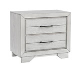 Contemporary 1pc White Finish Two Storage Drawers End Table Nightstand Wood Veneers & Solids ESFCRMB8260-2