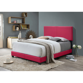 1pc Modern Beautiful Pink Twin Size Bedroom Platform Bed Frame PU Fabric ESFTIB807-F-SHB