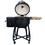 24" Ceramic Pellet Grill with 19.6" diameter Gridiron Double Ceramic Liner 4-in-1 Smoked Roasted BBQ Pan-roasted for Outdoors Patio ET299476BLK