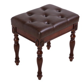 American solid wood high elastic shoe changing stool(Brown) FD-1533-BN