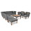 GO 9-Piece Patio Rattan Furniture Set, Outdoor Conversation Set with Acacia Wood Legs and Tabletop, PE Rattan Sectional Sofa Set with Coffee Table, Washable Cushion, Gray FF201208AAE