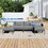 GO 6-Pieces Aluminum Patio Furniture Set, Modern Metal Outdoor Conversation Set Sectional Sofa with Removable Olefin Extra Thick Cushions 5.9" Cushion, Grey FF201226AAE