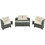 GO 8-pieces Outdoor Wicker Round Sofa Set, Half-Moon Sectional Sets All Weather, Curved Sofa Set with Rectangular Coffee Table, PE Rattan Water-resistant and UV Protected, Movable Cushion, Beige
