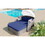 GO 79.9" Outdoor Sunbed with Adjustable Canopy, Daybed with Pillows, Double lounge, PE Rattan Daybed, Gray Wicker and Blue Cushion FG201223AAC