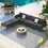 GO 6-Pieces Aluminum Patio Furniture Set, Modern Metal Outdoor Conversation Set Sectional Sofa with Removable Olefin Extra Thick Cushions 5.9" Cushion, Grey FG201226AAE