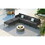 GO 6-Pieces Aluminum Patio Furniture Set, Modern Metal Outdoor Conversation Set Sectional Sofa with Removable Olefin Extra Thick Cushions 5.9" Cushion, Grey FG201226AAE
