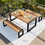 GO 3-pieces Outdoor Dining Table with 2 Benches, Patio Dining Set with Unique Top Texture, Acacia Wood Top & Steel Frame, All Weather Use, for Outdoor & Indoor, Natural FG201232AAA