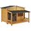 GO 47.2" Wooden Dog House, Outdoor & Indoor Dog Crate, Pet Kennel with Porch, Solid Wood, Weatherproof, Medium, Nature FG201606AAA