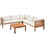 GO Wood Structure Outdoor Sofa Set with beige Cushions Exotic design Water-resistant and UV Protected texture acacia wood Strong Metal Accessories