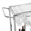 Contemporary Chrome Bar Serving Cart Silver Modern Glass Metal Frame Wine Storage GHNDT-BCT1004A