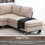 104.3*78.7" Modern L-shaped Sectional Sofa,7-seat Linen Fabric Couch Set with Chaise Lounge and Convertible Ottoman for Living Room,Apartment,Office,3 Colors GS000088AAA