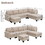 104.3*78.7" Modern L-shaped Sectional Sofa,7-seat Linen Fabric Couch Set with Chaise Lounge and Convertible Ottoman for Living Room,Apartment,Office,3 Colors GS000088AAA