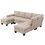 104.3*78.7" Modern L-shaped Sectional Sofa,7-seat Linen Fabric Couch Set with Chaise Lounge and Convertible Ottoman for Living Room,Apartment,Office,3 Colors GS000088AAA