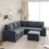 84*84" Modern Velvet Sectional Sofa Set,Large U Shaped Upholstered Corner Couch with Ottoman,Armrest Pillow,6 Seat Indoor Furniture for Living Room,Apartment,Office,2 Colors GS000131AAB