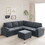 84*84" Modern Velvet Sectional Sofa Set,Large U Shaped Upholstered Corner Couch with Ottoman,Armrest Pillow,6 Seat Indoor Furniture for Living Room,Apartment,Office,2 Colors GS000131AAB