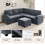 84*84" Modern Velvet Sectional Sofa Set,Large U Shaped Upholstered Corner Couch with Ottoman,Armrest Pillow,6 Seat Indoor Furniture for Living Room,Apartment,Office,2 Colors GS000131AAB