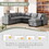 120*93" Modern U Shape Modular Sofa with Storage Ottoman,Luxury 7 Seat Sectional Couch Set with 2 Pillows Included,Freely Combinable Indoor Funiture for Living Room, Apartment