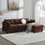 92*63"Modern Teddy Velvet Sectional Sofa,Charging Ports on Each Side,L-shaped Couch with Storage Ottoman,4 seat Interior Furniture, Apartment,3 Colors(3 pillows) GS002018AAD