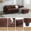 92*63"Modern Teddy Velvet Sectional Sofa,Charging Ports on Each Side,L-shaped Couch with Storage Ottoman,4 seat Interior Furniture, Apartment,3 Colors(3 pillows) GS002018AAD