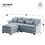 95*66"Oversized Luxury Sectional Sofa with Bentwood Armrests,3 seat Upholstered Indoor Furniture with Double Cushions,L Shape Couch with Ottoman for Living Room,Apartment,3 Colors GS002101AAC