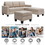 81.1*76.3*35" Reversible Sectional Couch with Storage Ottoman L-Shaped Sofa,Sectional Sofa with Chaise,Nailheaded Textured Fabric 3 pieces Sofa Set,Warm Grey GS002119AAE